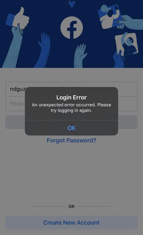 **FACEBOOK LOGIN ERROR .